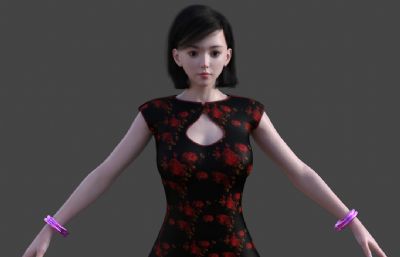 中式旗袍美女 民国女装 迎宾小姐姐