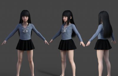 短裙小美女 百褶裙小女孩