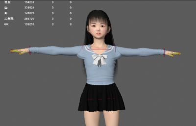 短裙小美女 百褶裙小女孩
