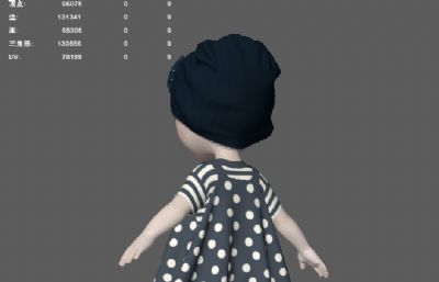 可爱卡通小女孩 婴儿小孩子模型