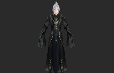 金丝黑衣长袍古装小哥哥