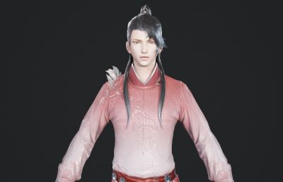 粉色古装少年侠客 古风小哥哥 帅哥