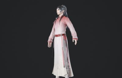 粉色古装少年侠客 古风小哥哥 帅哥