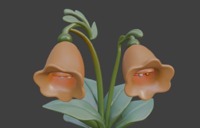 铃铛花blender模型