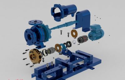 离心泵solidworks,keyshot模型