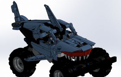 蓝色獠牙怪兽卡车