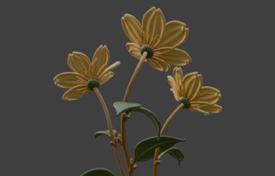 黄色小花FBX模型
