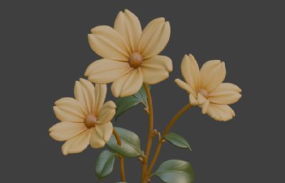 黄色小花FBX模型