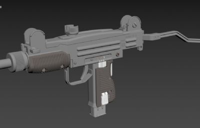 Uzi乌兹冲锋枪三维模型 fbx,stp文件 非实物