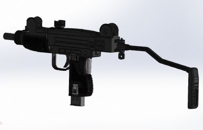 Uzi乌兹冲锋枪三维模型 fbx,stp文件 非实物