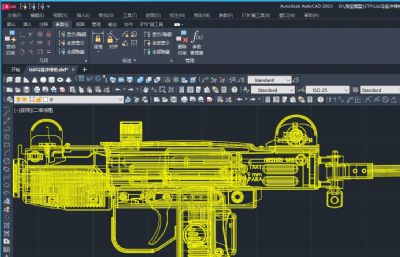 Uzi乌兹冲锋枪三维模型 fbx,stp文件 非实物