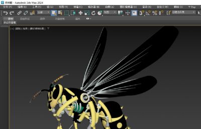 机械黄蜂仿生模型 微型昆虫无人机FBX,STP模型