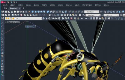 机械黄蜂仿生模型 微型昆虫无人机FBX,STP模型