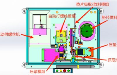 水泵上盖压垫片自动打螺丝一体机