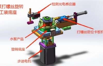 水泵上盖压垫片自动打螺丝一体机