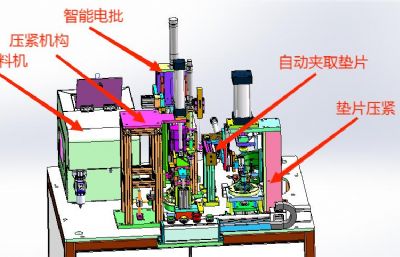 水泵上盖压垫片自动打螺丝一体机
