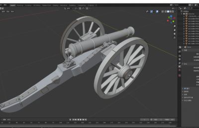 滑铁卢战役拿破仑炮3D建模UG实体