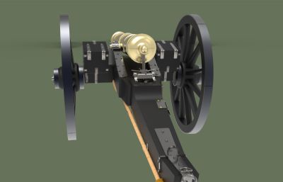 滑铁卢战役拿破仑炮3D建模UG实体