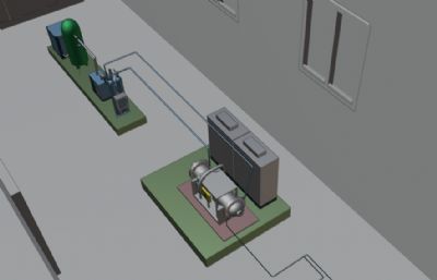 水厂车间建筑及设备模型
