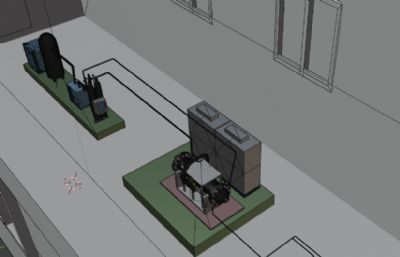 水厂车间建筑及设备模型