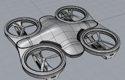 四翼无人机-犀牛建模