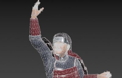 写实版千手柱间 搞笑人物挥手动作 塌陷模型