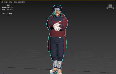 写实版千手柱间 搞笑人物挥手动作 塌陷模型