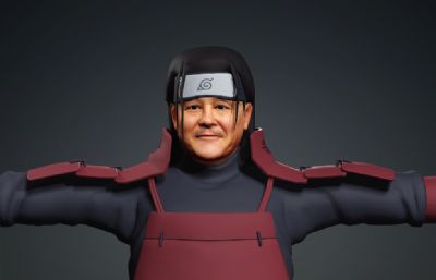 写实版千手柱间 搞笑人物挥手动作 塌陷模型