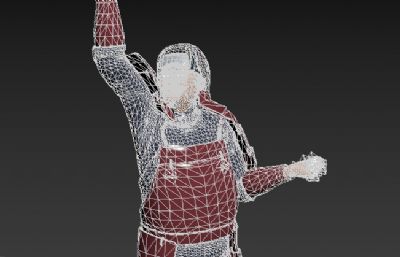 写实版千手柱间 搞笑人物挥手动作 塌陷模型