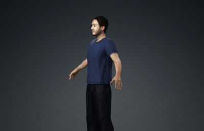《周处除三害》陈桂林3D模型,有绑定和走路动画