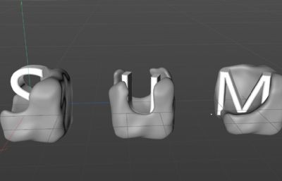 冰块文字C4D模型