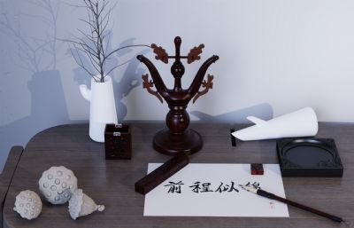 文创设计-文房四宝-犀牛建模-渲染