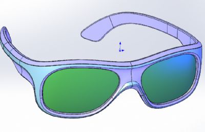 运动眼镜solidworks模型