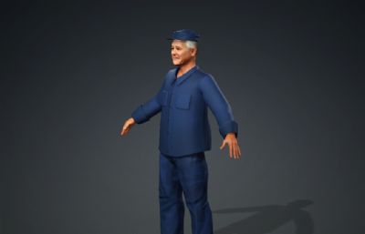 春晚小品王 本山大叔人物3dmax模型 有绑定