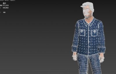 春晚小品王 本山大叔人物3dmax模型 有绑定