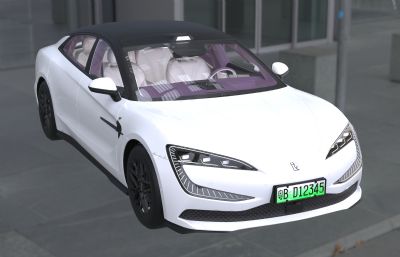 比亚迪仰望U7汽车3d塌陷模型