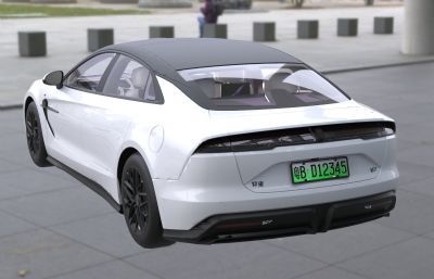 比亚迪仰望U7汽车3d塌陷模型