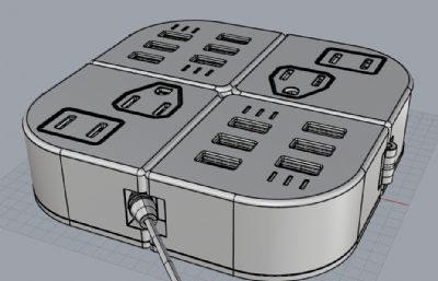 多功能多造型新型插排设计建模