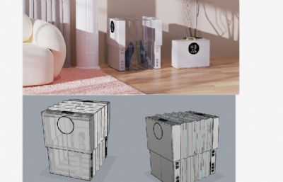 折叠烘鞋器-家用小电器-建模渲染