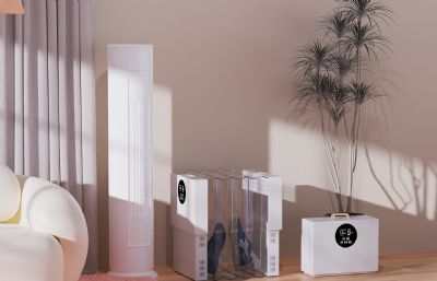 折叠烘鞋器-家用小电器-建模渲染