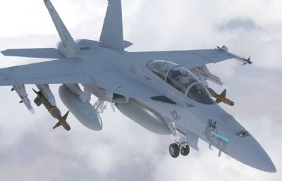 FA18战斗攻击机 大黄蜂超音速喷气式战斗机 带内饰和多套涂装