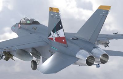 FA18战斗攻击机 大黄蜂超音速喷气式战斗机 带内饰和多套涂装