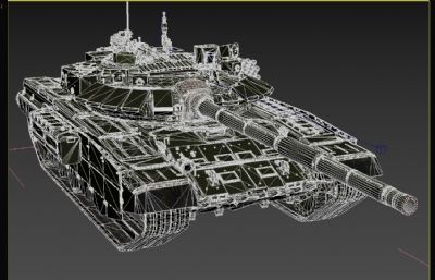 解放军96系列 T72B3M主战坦克塌陷模型