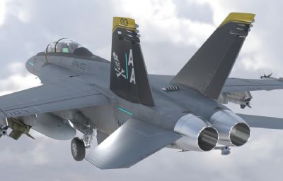 FA18战斗攻击机 大黄蜂超音速喷气式战斗机 带内饰和多套涂装