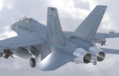 FA18战斗攻击机 大黄蜂超音速喷气式战斗机 带内饰和多套涂装