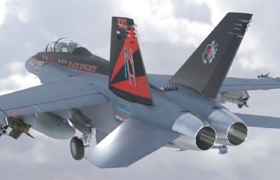 FA18战斗攻击机 大黄蜂超音速喷气式战斗机 带内饰和多套涂装