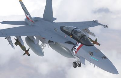 FA18战斗攻击机 大黄蜂超音速喷气式战斗机 带内饰和多套涂装
