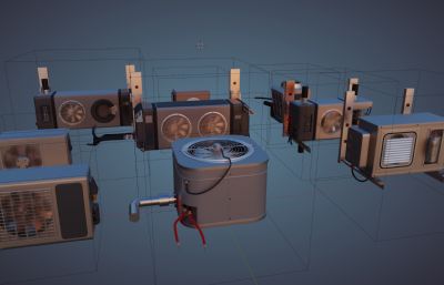 空调外机组合blender模型