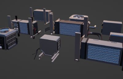空调外机组合blender模型
