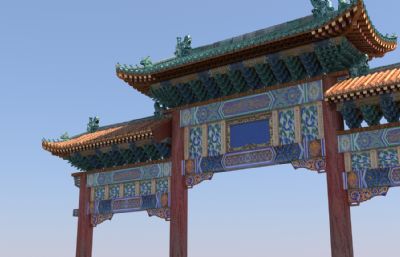 中式牌楼,牌坊塌陷模型